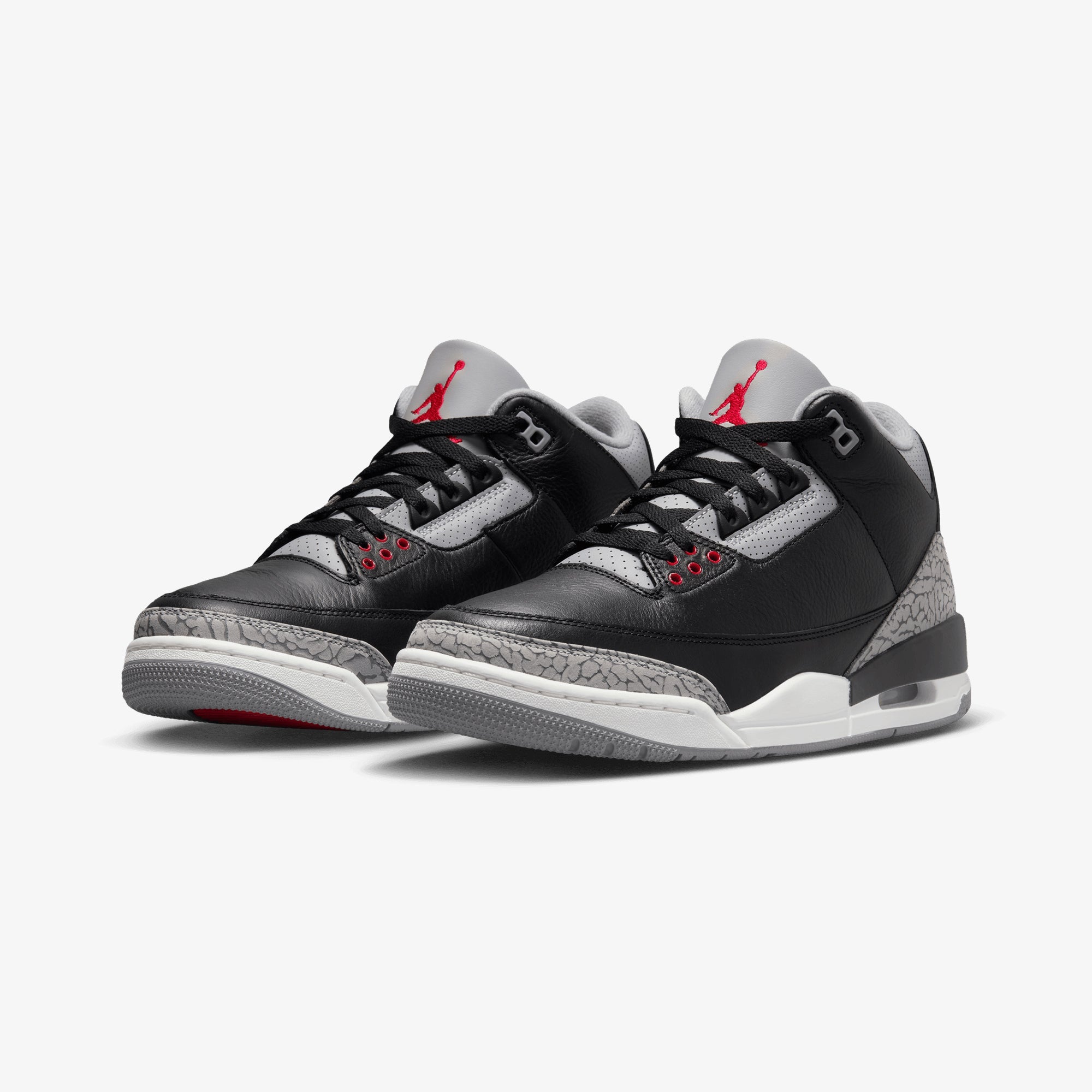 air jordan 3 white fire red cement grey