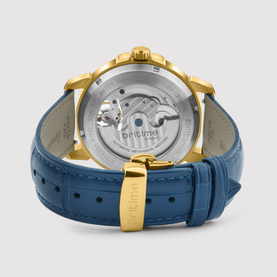 Aquatica Men Automatic Blue Dial Multi-Function Leather Watch 274-L20507