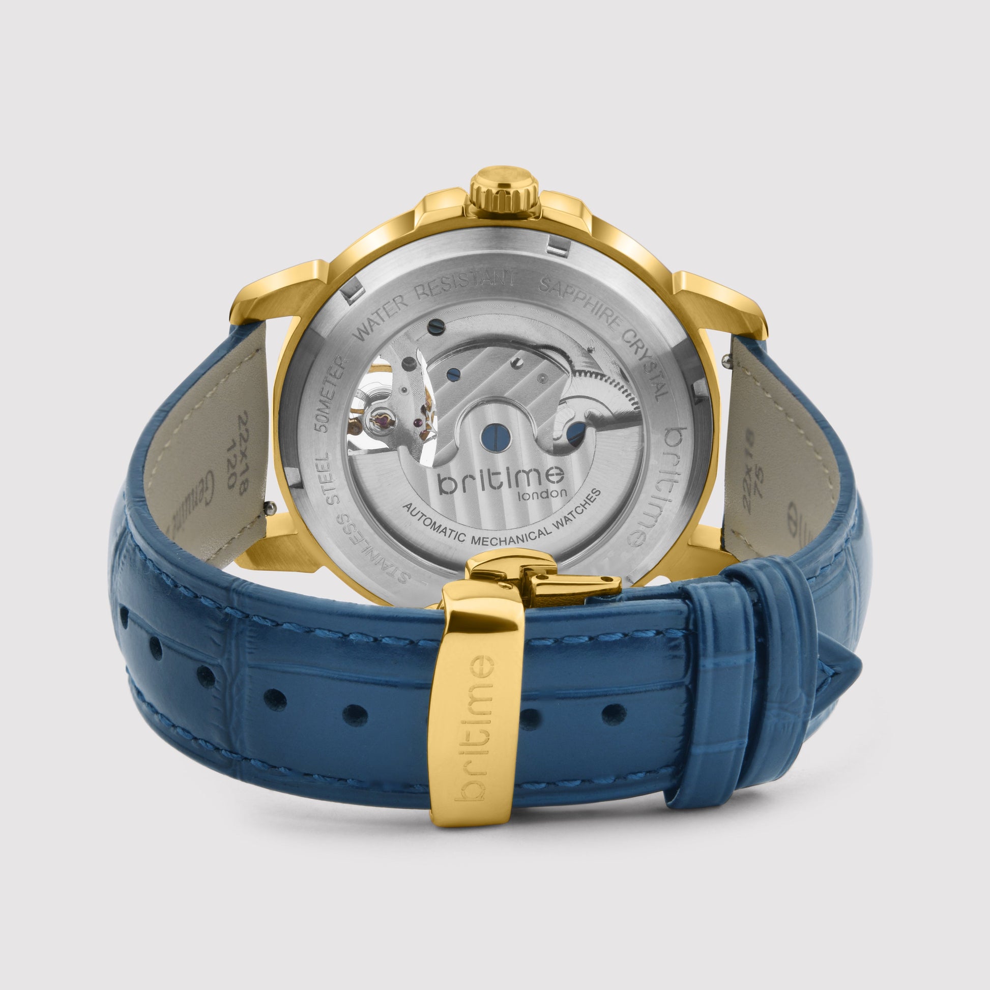 Aquatica Men Automatic Blue Dial Multi-Function Leather Watch 274-L20507