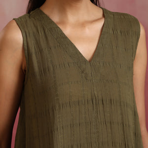 trueBrowns Olive Cotton Dobby Co-ord set