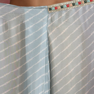 trueBrowns Grey Muslin Silk Ready To Wear Saree