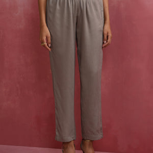 trueBrowns Grey High low Kurta Set