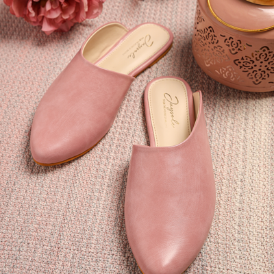 Cradle Pink Leather Mules