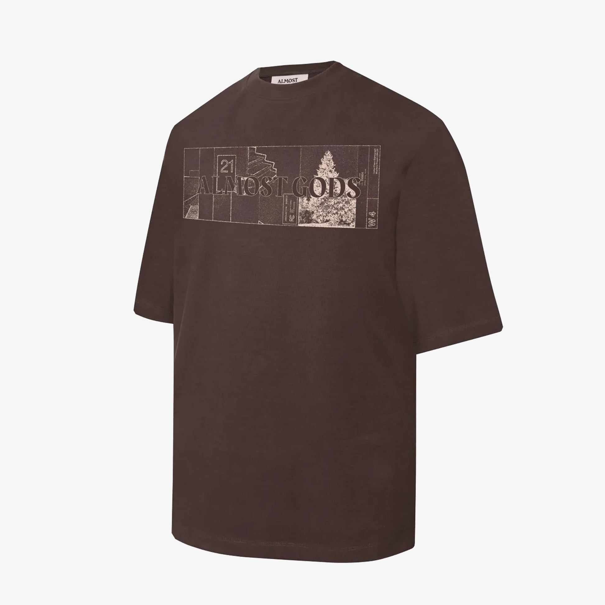 ALMOST GODS | SYSTEM RELAXED TEE { BROWN