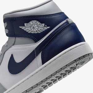 NIKE | AIR JORDAN 1 MID { WHITE/MIDNIGHT NAVY-WOLF GREY