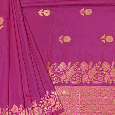 Purple Pink Designer Katan Banarasi Silk Saree