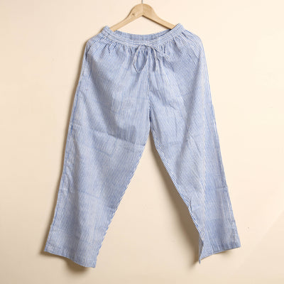 Blue - Hand Block Printed Cotton Kaftan & Pyjama Night Suit Set