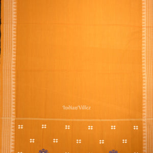 Navy Blue Yellow Flower Buti Odisha Ikat Sambalpuri Dress Material & Dupatta