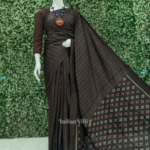 Black Jhoti Theme Contemporary Handloom Silk Saree
