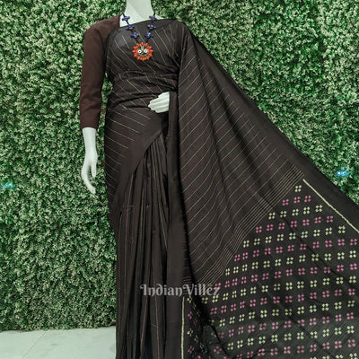 Black Jhoti Theme Contemporary Handloom Silk Saree