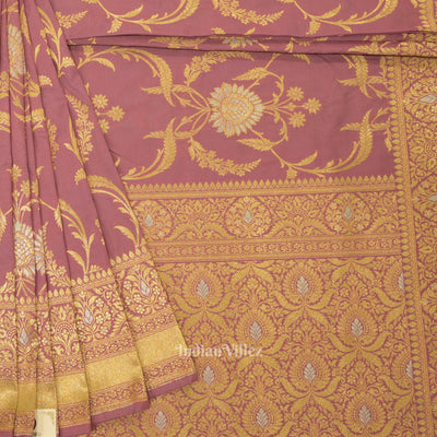 Rose Pink Meenakari Banarasi Katan Silk Saree