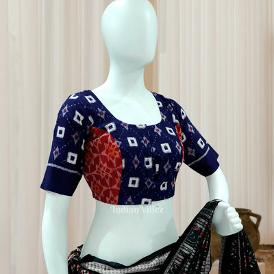 Violet Red Pasapali Odisha Ikat Sambalpuri Cotton Blouse