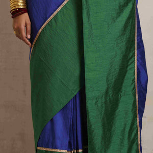 trueBrowns Blue Silk Ready To Wear Saree