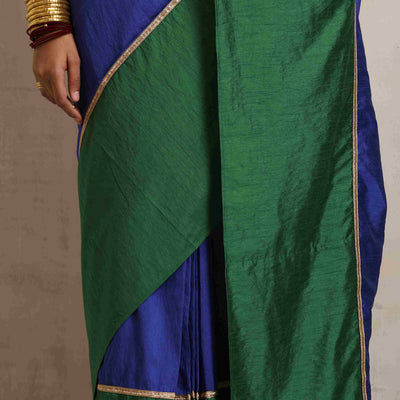 trueBrowns Blue Silk Ready To Wear Saree