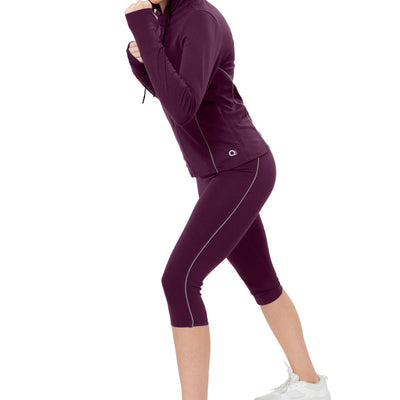 Energize High Rise Active Capri - Blackberry Wine