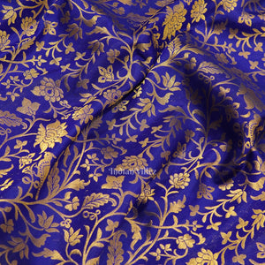 Blue With Pink Pure Kanjivaram Silk Saree