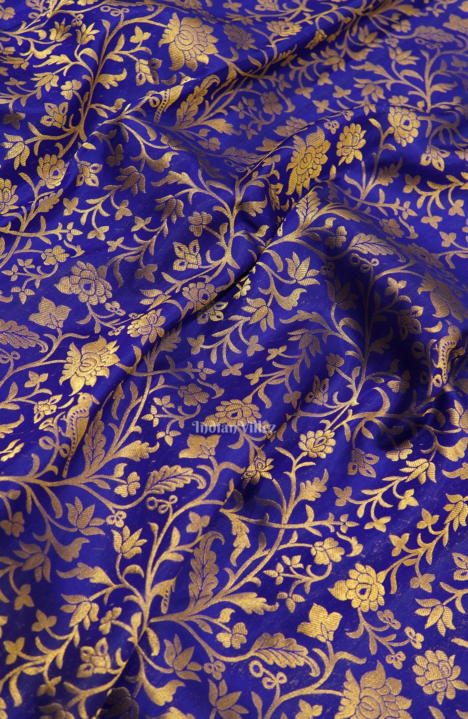 Blue With Pink Pure Kanjivaram Silk Saree