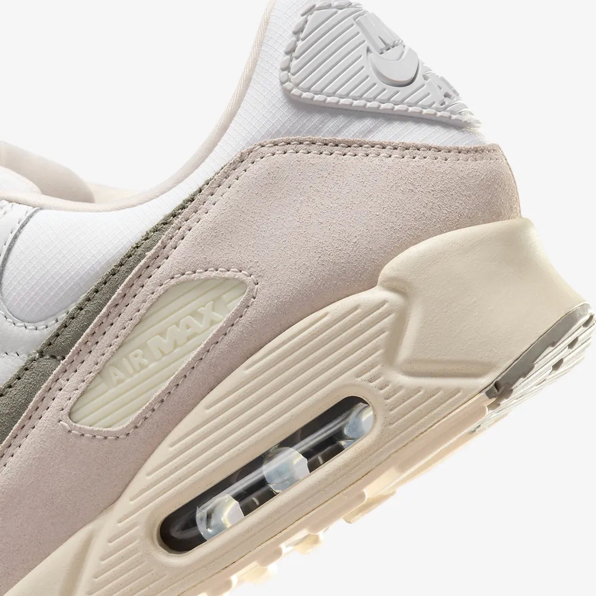 Nike | AIR MAX 90 SE  { WHITE/DARK STUCCO-SUMMIT WHITE-PHANTOM
