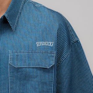 SUPERKICKS | PINSTRIPE SHIRT { BLUE/WHITE