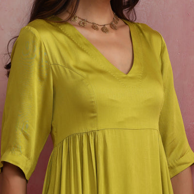 trueBrowns Modal Lime Green Dress