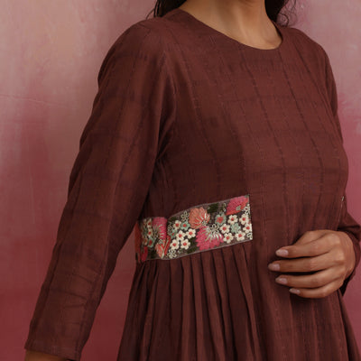 trueBrowns Brown Cotton Dobby Co-ord set