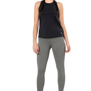 Flaunt Racerback Round Neck Tank Top - Jet Black
