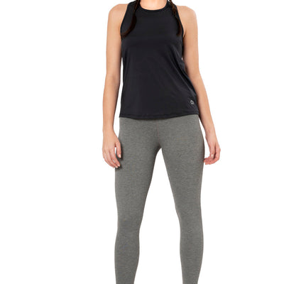 Flaunt Racerback Round Neck Tank Top - Jet Black