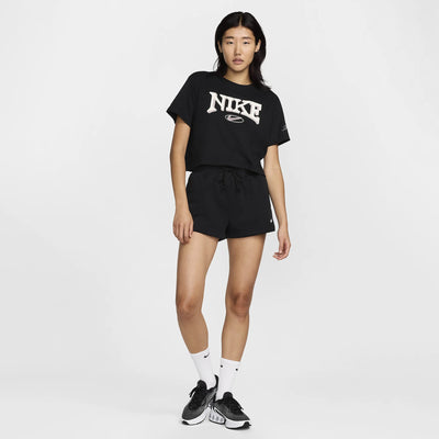 NIKE | LOOSE SHORT-SLEEVE CROPPED T-SHIRT { BLACK