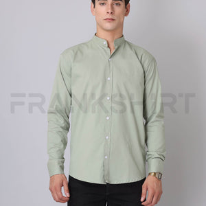 Frankshirt Chinese Collar Pista Tailored Fit Cotton Casual Shirt for Man