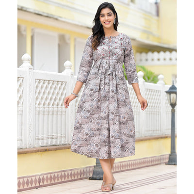 grey-floral-printed-pure-cotton-a-line-dress