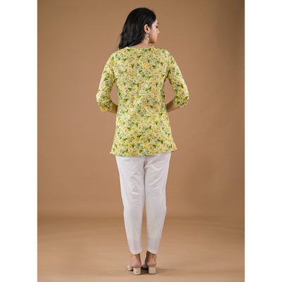 green-floral-printed-pure-cotton-a-line-top