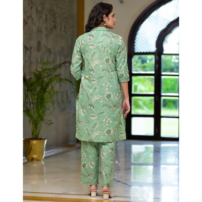 green-floral-printed-pure-cotton-co-ord-set