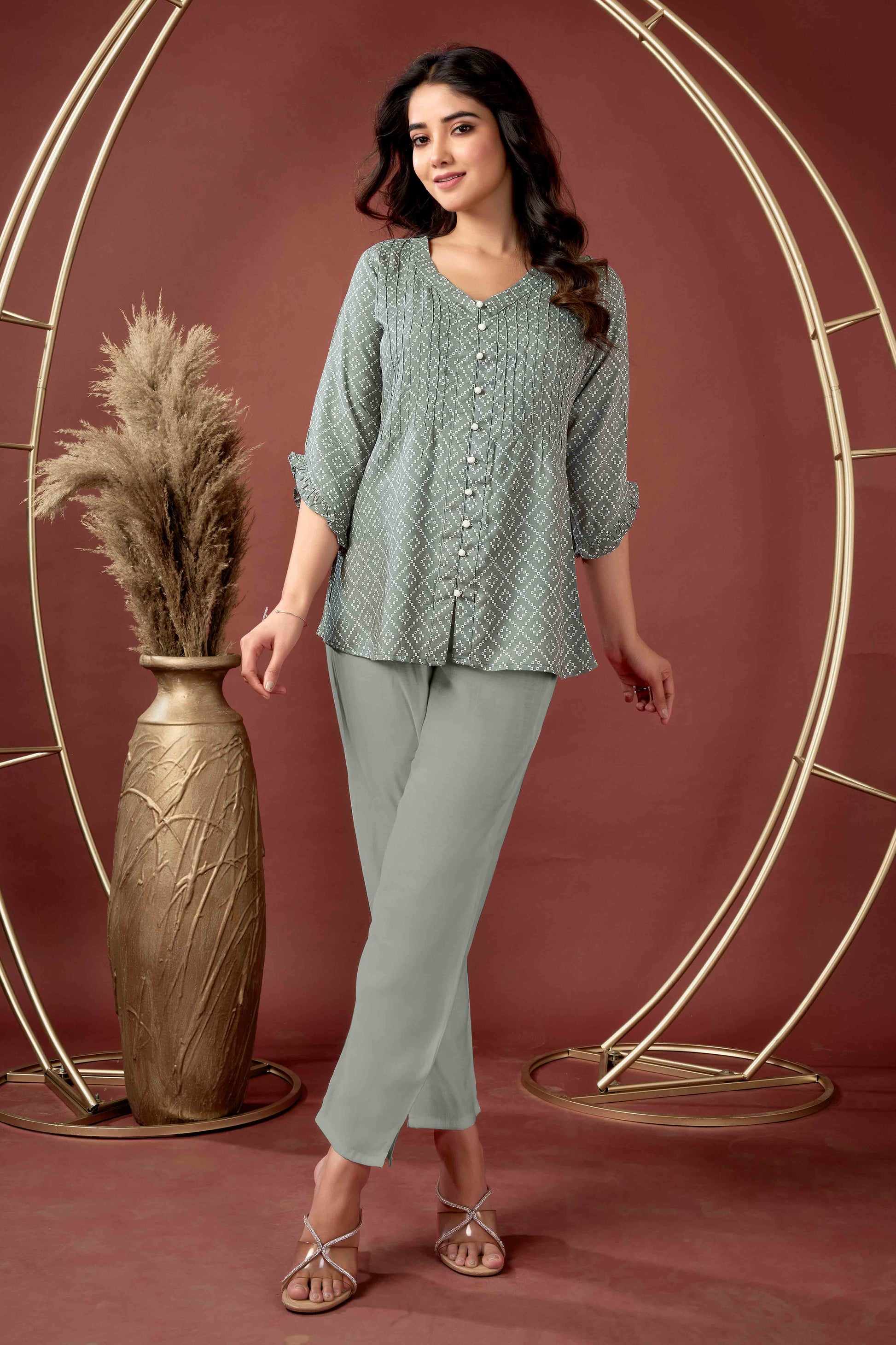 grey-bandhani-printed-pure-cotton-top