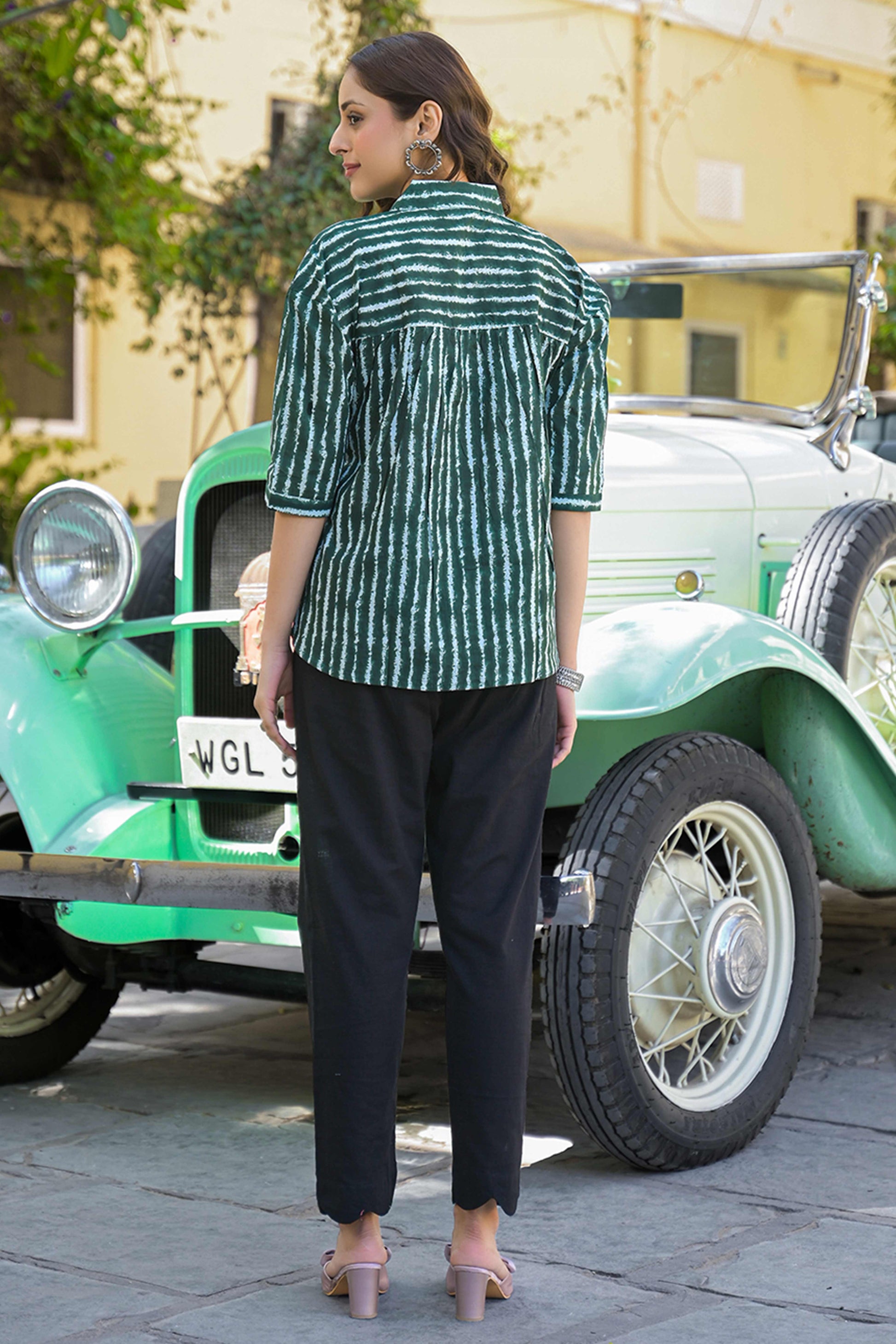 green-striped-printed-pure-cotton-top