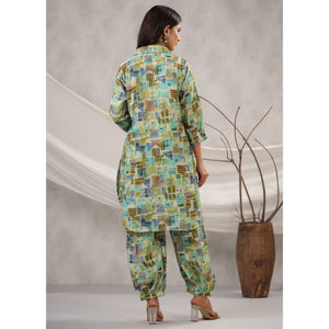 green-geometric-printed-muslin-co-ord-set