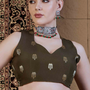 Light Green Floral Printed Viscose Saree