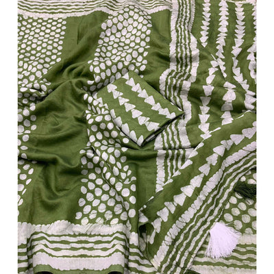 green-printed-chanderi-saree-with-tassels