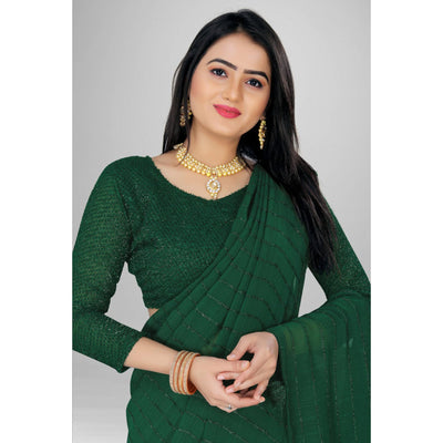green-woven-chiffon-saree-with-tassels-2