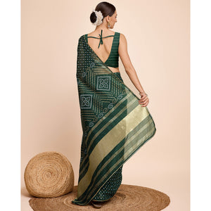 green-bandhani-printed-cotton-silk-saree