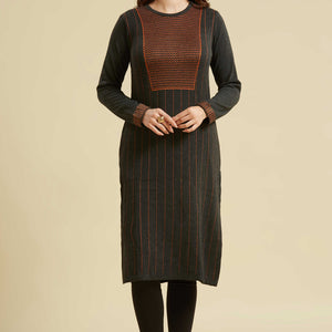 Grey Woolen Straight Kurti