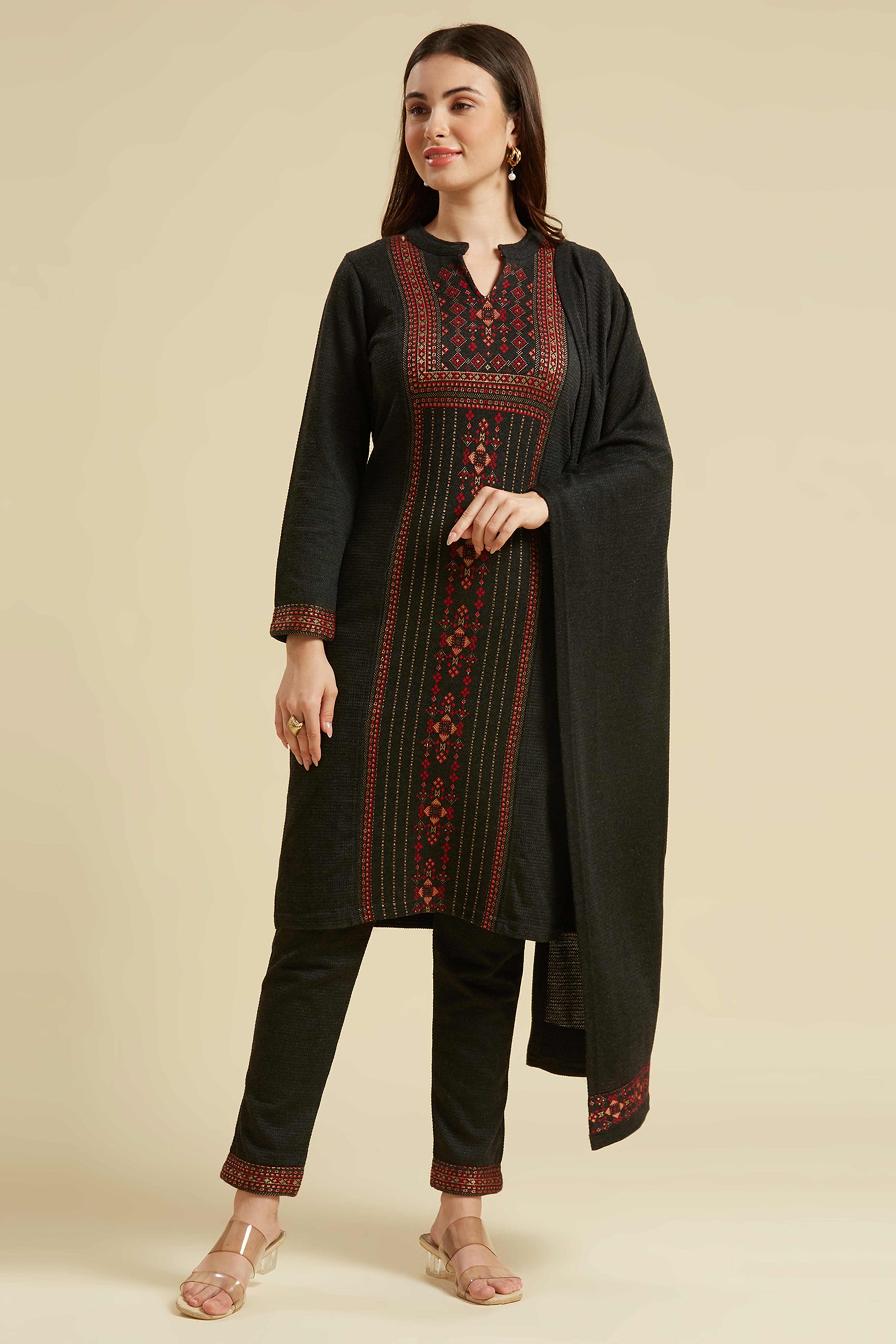 grey-floral-woolen-salwar-suit