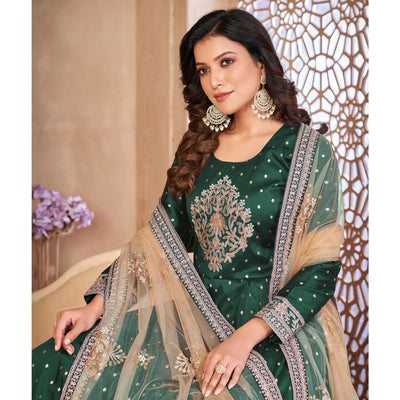 green-floral-embroidered-tapetta-silk-semi-stitched-anarkali-suit
