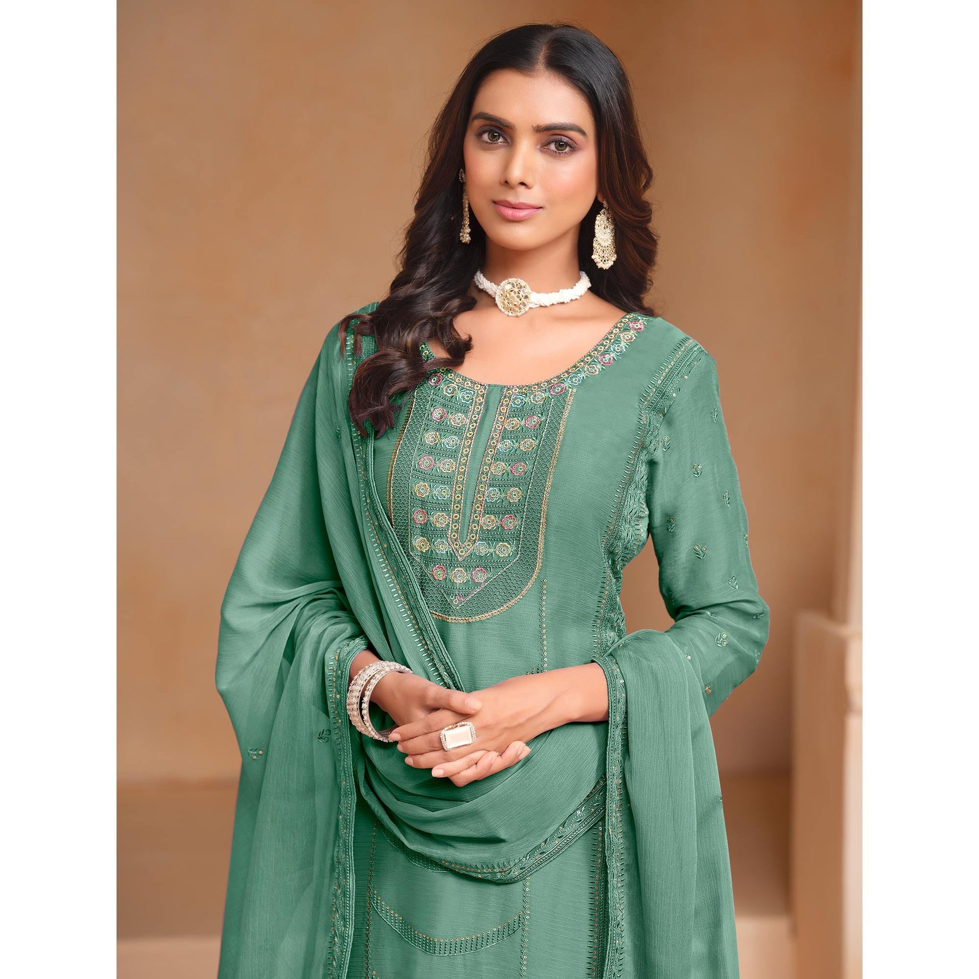 green-floral-embroidered-organza-semi-stitched-salwar-suit-4