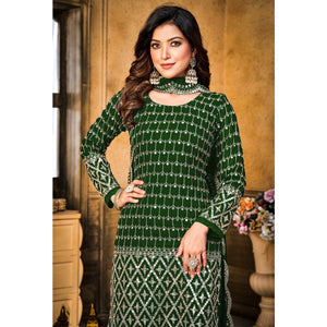 green-sequins-embroidered-georgette-semi-stitched-suit-1