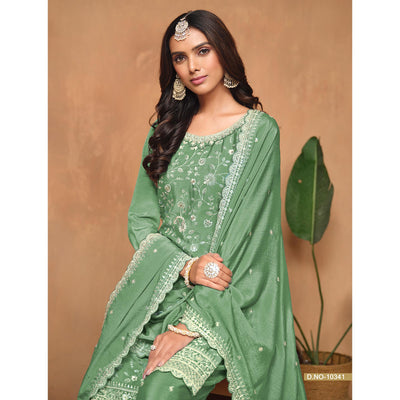 green-floral-sequins-embroidered-chinon-semi-stitched-palazzo-suit