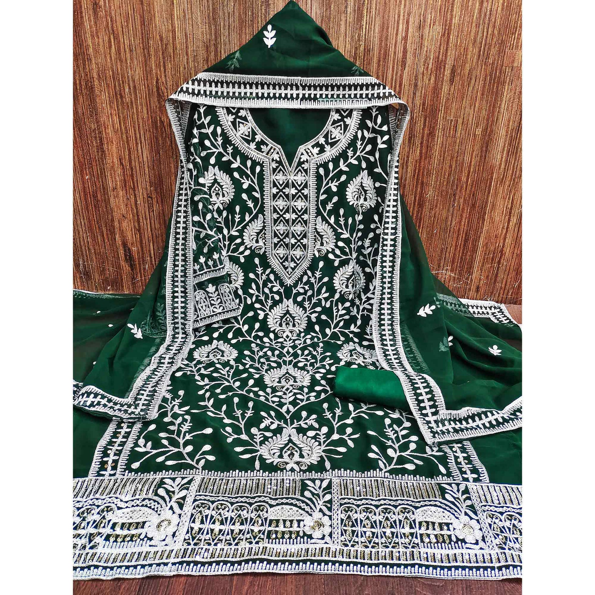 green-floral-sequins-embroidered-georgette-dress-material-4