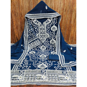 Morpich Floral Sequins Embroidered Georgette Dress Material
