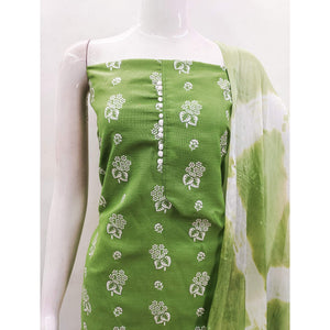green-foil-floral-printed-cotton-blend-dress-material