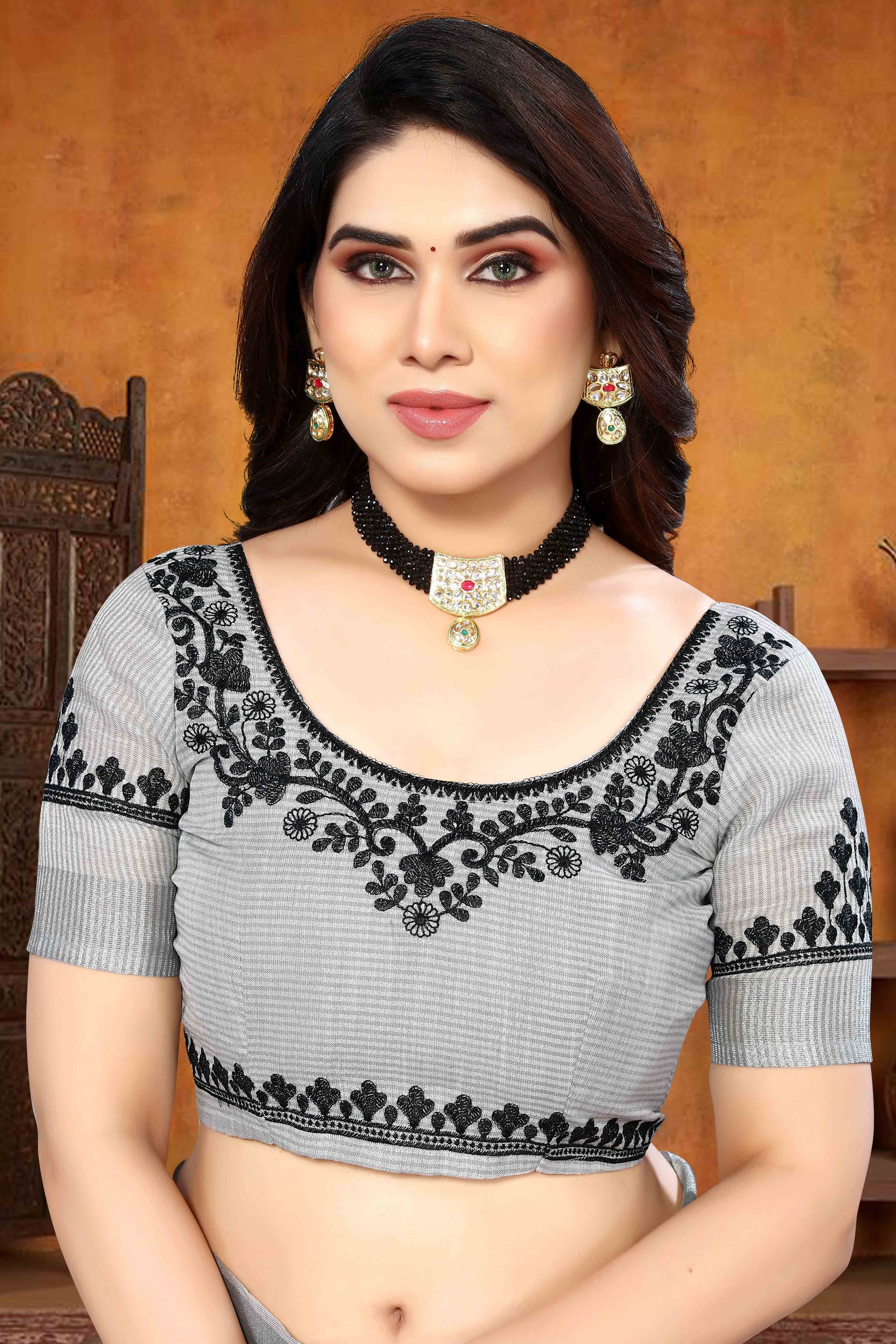 grey-embroidered-linen-cotton-saree-with-zari-border