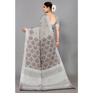grey-embroidered-cotton-silk-saree-with-tassels